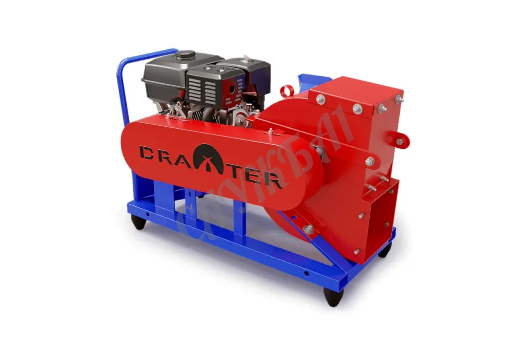Промышленный щепорез DraXter Щ-450Б (бензин; 20л.с.-РС+ЭС; сито 30 мм.; раструб 300х300 расш.